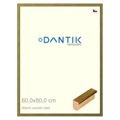 DANTIK obraz, puzzle, fotorámik 60x80 | Metalli oidati gold (Plexi Clear)