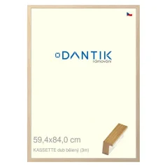 DANTIK rám na obrazy, puzzle, fotografie 59,4x84 | KASSETTE bielený dub (Plexi Clear)