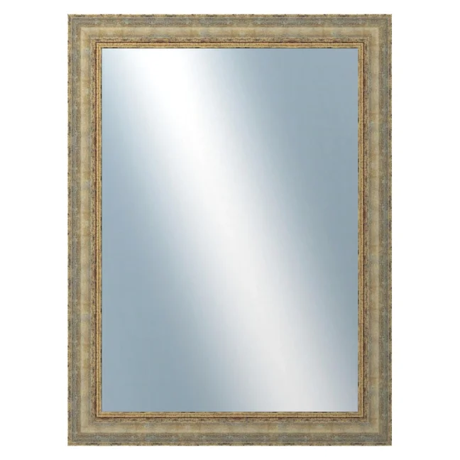 DANTIK - Zarámované zrcadlo - rozměr s rámem cca 60x80 cm z lišty ZVRATNÁ bílozlatá plast (3067)