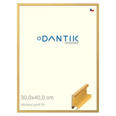 DANTIK rám na obrazy, puzzle, fotografie 30x40 | ALU profil 6035 Žltá dýha (Plexi Clear)