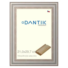 DANTIK rám na fotografie, puzzle, 21x29,7 | TOULON biely veľký (sklo číre)