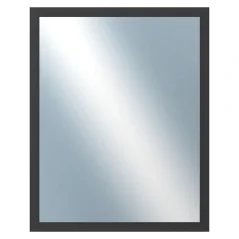 DANTIK - Zrkadlo v ráme - rozmery s rámom cca 40x50 cm z hliníka čiernej farby - P05-021 (7005021)
