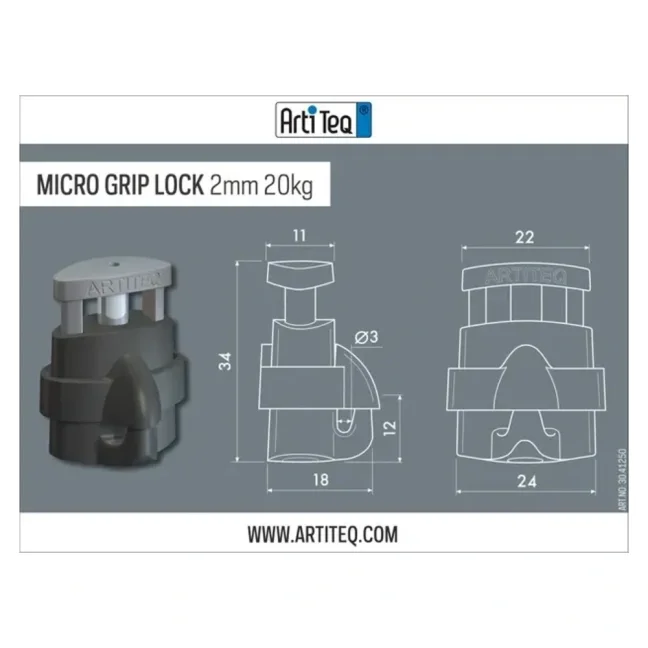 Závesný systém na obrazy - samosvorný hák Micro Grip 2mm 20 Kg so zámkom