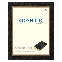DANTIK rám na obrázky, puzzle, fotografie 30x40 | CARRARA hnedo-čierna (Plexi Clear)