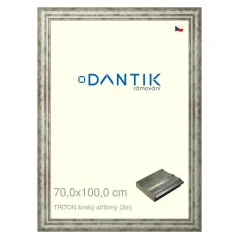 DANTIK rám na obrázky, puzzle, fotografie 70x100 | TRITON široký strieborný (Plexi Clear)