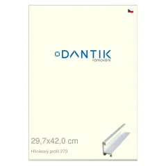 DANTIK rám na obrázky, puzzle, fotografie 29,7x42 | ALU profil 7273 biely matný (Plexi Clear)
