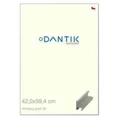 DANTIK rám na obrázky, puzzle, fotografie 42x59,4 | ALU profil 6030 Strieborný matný (Plexi Clear)