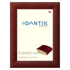 DANTIK obraz, puzzle, fotorámik 21x29,7 | LEDVINKA burgundy (sklo číre)