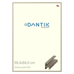 DANTIK rám na obrázky, puzzle, fotografie 59,4x84 | ALU profil 6220 champagne (Plexi Clear)