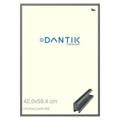 DANTIK rám na obrázky, puzzle, fotografie 42x59,4 | ALU profil 7269 Grey brushed (Plexi Clear)