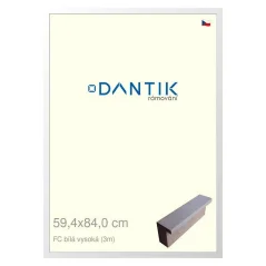 DANTIK rám na obrázky, puzzle, fotografie 59,4x84 | FC White high (Plexi Clear)