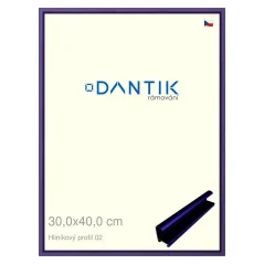 DANTIK rám na fotografie, puzzle, 30x40 | ALU profil 7002 modrá Azur matná (Plexi Clear)