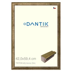DANTIK rám na obrázky, puzzle, fotografie 42x59,4 | TRITON biely bronz (Plexi Clear)
