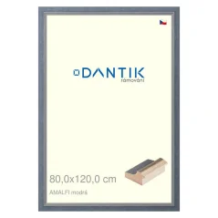 DANTIK rám na obrázky, puzzle, fotografie 80x120 | AMALFI modrý (Plexi Clear)