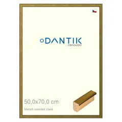 DANTIK obraz, puzzle, fotorámik 50x70 | Metalli oidati gold (Plexi Clear)
