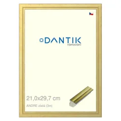 DANTIK obrázok, puzzle, fotorámik 21x29,7 | ANDRE gold (sklo číre)