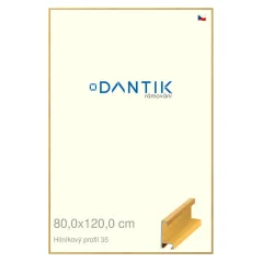 DANTIK rám na obrazy, puzzle, fotografie 80x120 | ALU profil 6035 Žltá dýha (Plexi Clear)
