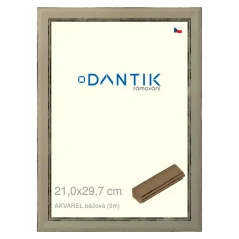 DANTIK obrázok, puzzle, fotorámik 21x29,7 | AKVAREL béžová (sklo číre)