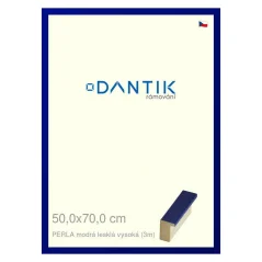 DANTIK obraz, puzzle, fotorámik 50x70 | PERLA modrá lesklá vysoká (Plexi Clear)