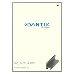 DANTIK rám na obrázky, puzzle, fotografie 42x59,4 | ALU profil 6030 Oceľ (Plexi Clear)