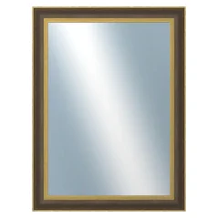 DANTIK - Zrkadlo v ráme - rozmery s rámom cca 60x80 cm z liatiny WATER čierny a zlatý plast (3071)