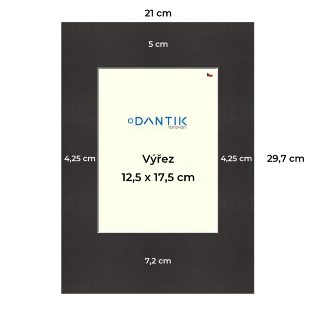 Paspartovací kartón DANTIK - P59 - 4x8472 - 21x29 - 713x18v (A4 na výšku)