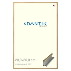 DANTIK rám na obrazy, puzzle, fotografie 20x30 | ALU profil 7273 Dubová dyha (sklo číre)