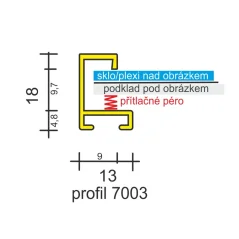 Rámová lišta DANTIK - 7003004 - Strieborná matná
