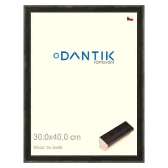 DANTIK rám na obrázky, puzzle, fotografie 30x40 | Mosa tmavosivá (Plexi Clear)