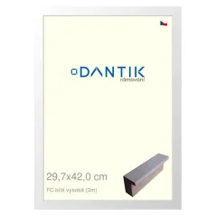DANTIK rám na obrázky, puzzle, fotografie 29,7x42 | FC White high (Plexi Clear)
