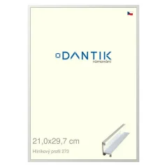 DANTIK rám na obrázky, puzzle, fotografie 21x29,7 | ALU profil 7273 biely matný (sklo číre)