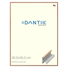 DANTIK rám na obrazy, puzzle, fotografie 30x40 | ALU profil 6030 Dubová dýha matný lak (Plexi Clear)