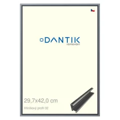 DANTIK rám na obrázky, puzzle, fotografie 29,7x42 | ALU profil 7002 Platinum matt (Plexi Clear)