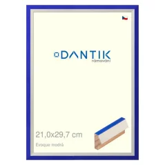 DANTIK obraz, puzzle, fotorámik 21x29,7 | EVOQUE modrá (sklo číre)