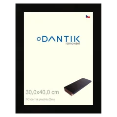 DANTIK rám na obraz, puzzle, fotografie 30x40 | FC čierny plochý (Plexi Clear)