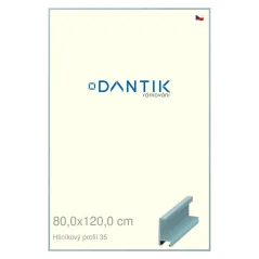 DANTIK rám na obrazy, puzzle, fotografie 80x120 | ALU profil 6035 Dýha farebná modrá pastelová (Plexi Clear)