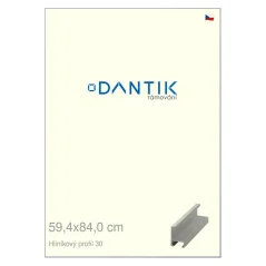 DANTIK rám na obrázky, puzzle, fotografie 59,4x84 | ALU profil 6030 Strieborný matný (Plexi Clear)
