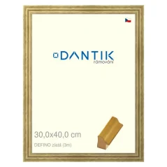 DANTIK obraz, puzzle, fotorámik 30x40 | DELFINO gold (Plexi Clear)