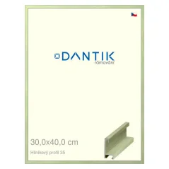 DANTIK rám na obrazy, puzzle, fotografie 30x40 | ALU profil 6035 Dýha farebná zelená pastelová (Plexi Clear)