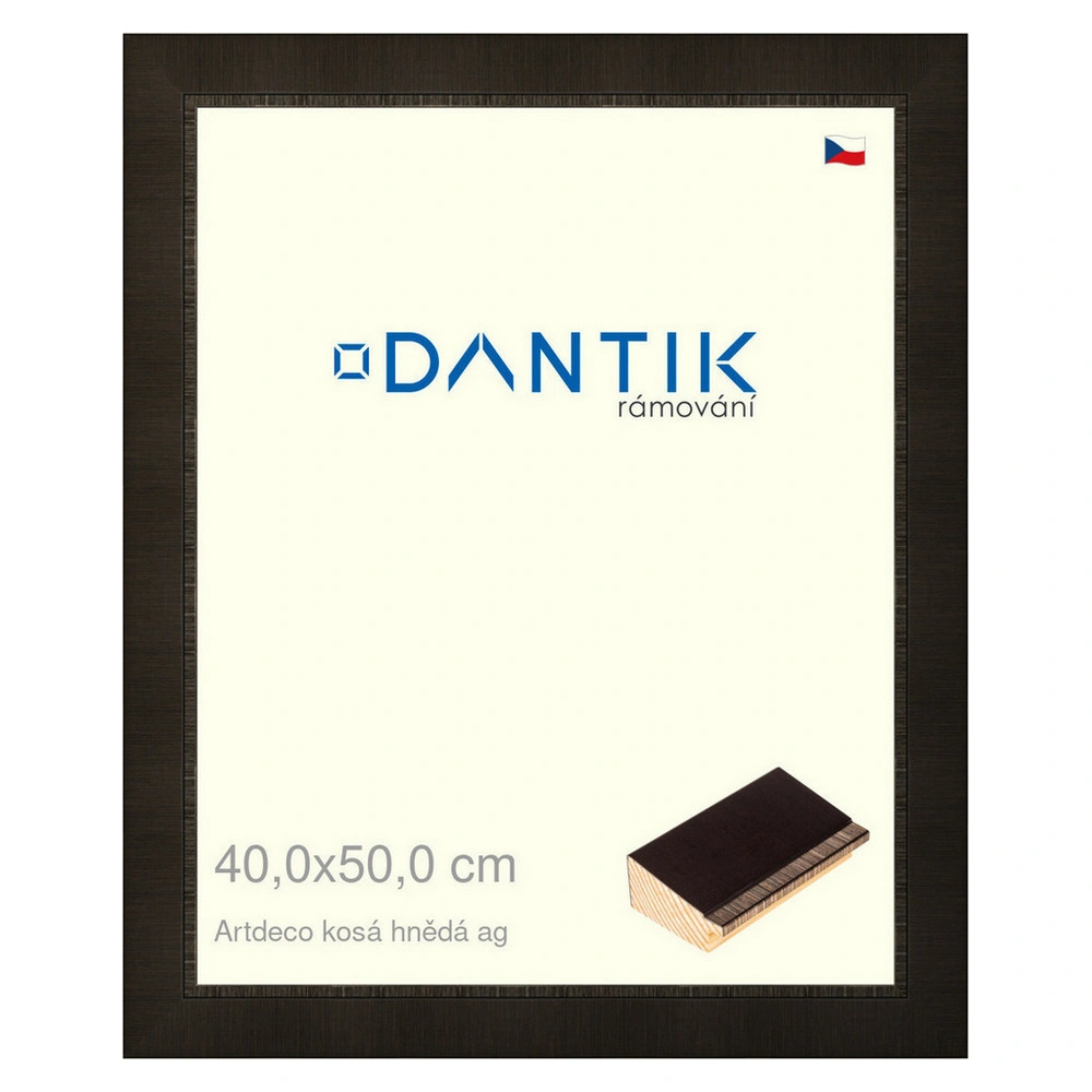 DANTIK rám na obraz 40x50 | Artdeco kosá hnědá AG (Sklo Čiré)