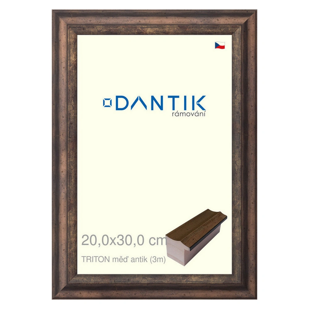 DANTIK rám na obraz 20x30 | TRITON měď antik (Sklo Čiré)