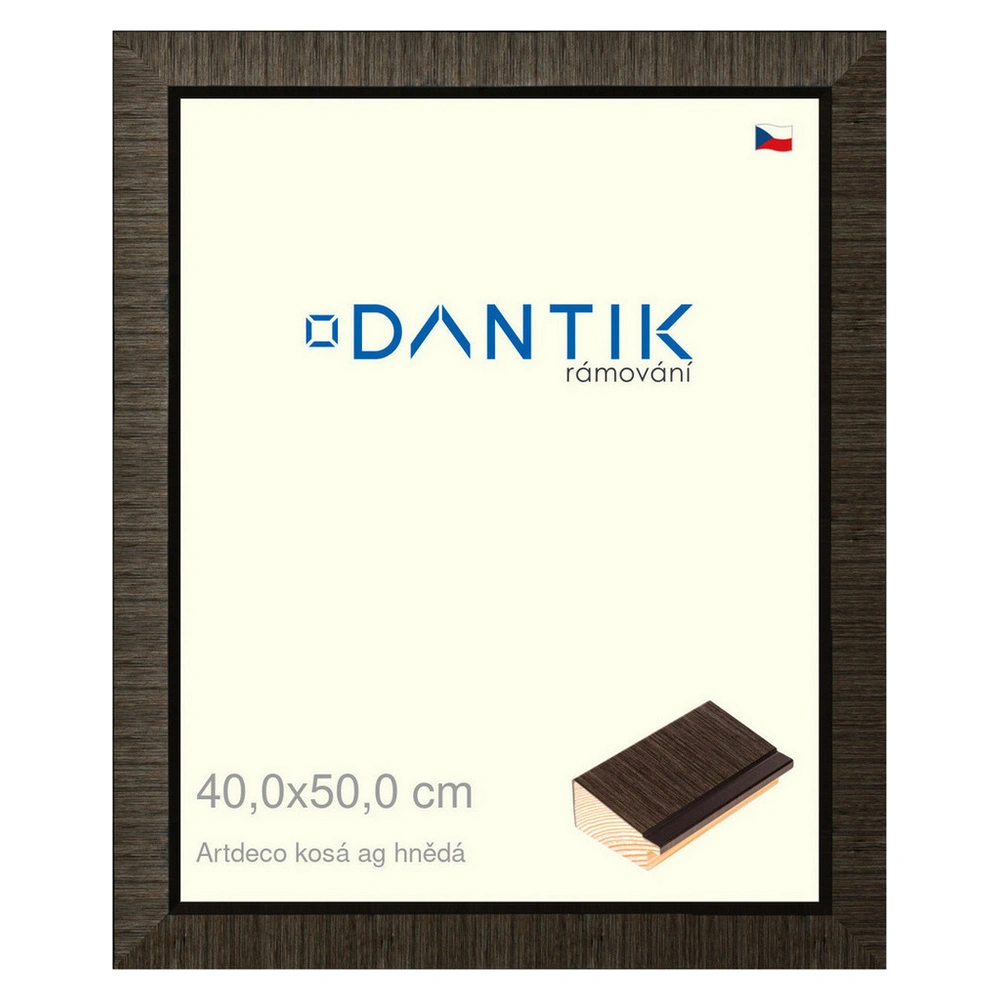 DANTIK rám na obraz 40x50 | Artdeco kosá aghnědá (Sklo Čiré)